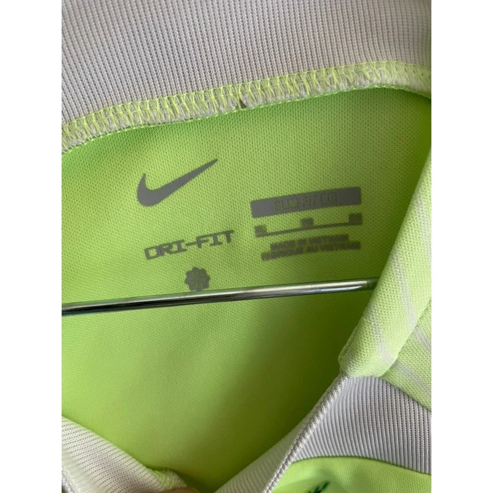 Nike Dri-FIT Slim Fit Neon Yellow Running Training Top Women's XL Athletic